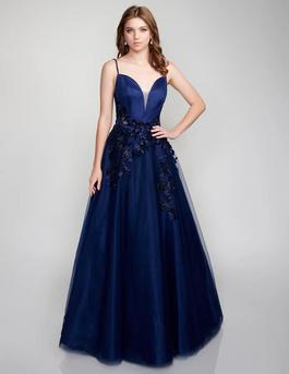 Style 2303 Nina Canacci Blue Size 8 Black Tie Pageant A-line Dress on Queenly