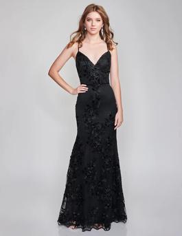Style 2304 Nina Canacci Blue Size 2 Black Tie Straight Dress on Queenly