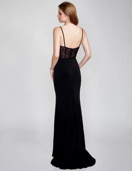 Style 2308 Nina Canacci Black Tie Size 0 Floor Length Straight Dress on Queenly