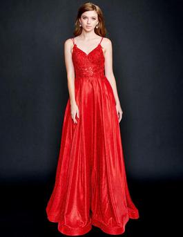 Style 3186 Nina Canacci Red Size 10 Floor Length A-line Dress on Queenly