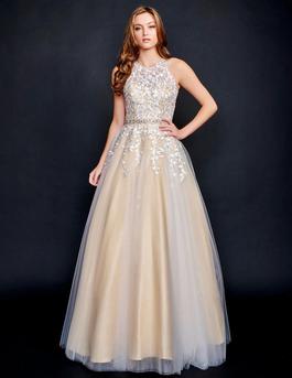 Style 3188 Nina Canacci Nude Size 8 Floor Length Pageant Ball gown on Queenly