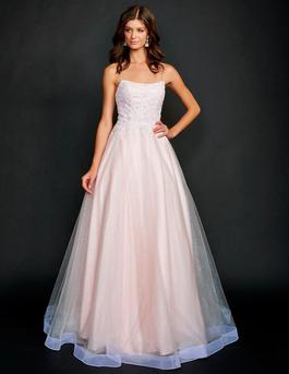 Style 3203 Nina Canacci Pink Size 10 Floor Length Pageant Ball gown on Queenly