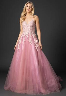 Style 5200 Nina Canacci Pink Size 8 Pageant Ball gown on Queenly