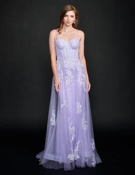 Style 9132 Nina Canacci Purple Size 6 Straight Dress on Queenly