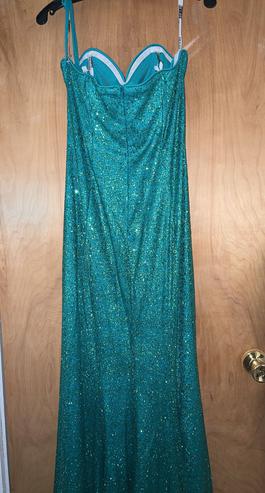 Blush Prom Blue Size 12 Teal Shiny Mermaid Dress on Queenly