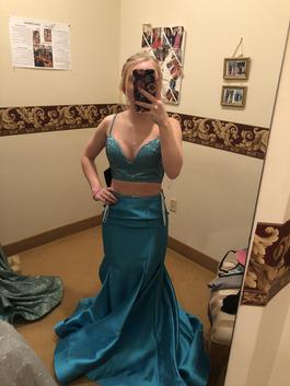 Sherri Hill Blue Size 6 Mermaid Dress on Queenly