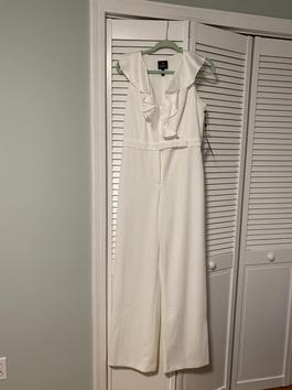 Adrianna Pappel White Size 4 Summer Engagement Jumpsuit Dress on Queenly