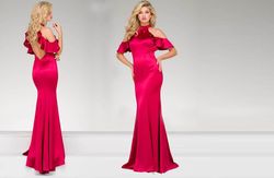 Jovani Pink Size 0 Black Tie $300 Floor Length Straight Dress on Queenly
