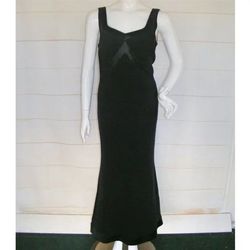 Style Custom Peggy Jennings Black Size 14 Silk Satin Mermaid Dress on Queenly