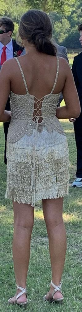 Sherri Hill Gold Size 4 Homecoming Cocktail Dress on Queenly