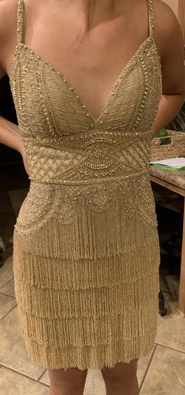 Sherri Hill Gold Size 4 Speakeasy Euphoria Fully-beaded Cocktail Dress on Queenly