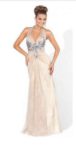 Style 9368 Blush Prom Gold Size 2 50 Off Embroidery Light Blue Mermaid Dress on Queenly