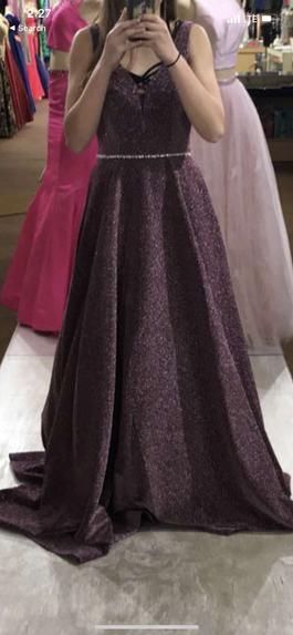 Dancing Queen Purple Size 2 Pockets Shiny Belt Ball gown on Queenly