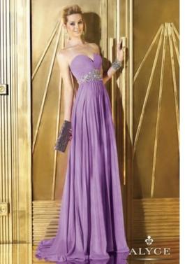 Alyce Paris Purple Size 4 Strapless Prom Straight Dress on Queenly