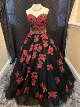 Jovani Black Size 4 Sequin 50 Off Floral Ball gown on Queenly