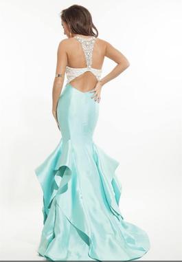 Rachel Allan Blue Size 10 Light Green Prom Mermaid Dress on Queenly
