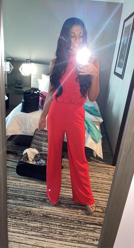 Lulus Red/Orange Jumpsuit Red Size 2 Black Tie Interview Pageant Jumpsuit Dress on Queenly