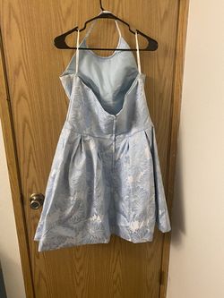 Sherri Hill Blue Size 14 Plus Size Cocktail Dress on Queenly