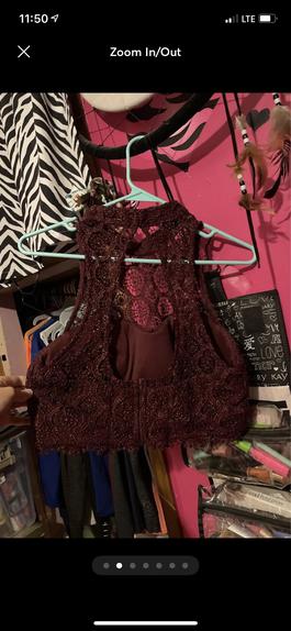 Dillards Red Size 10 Maroon Cocktail Burgundy A-line Dress on Queenly