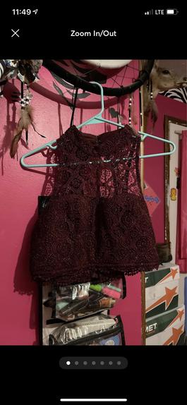 Dillards Red Size 10 Maroon Cocktail Burgundy A-line Dress on Queenly