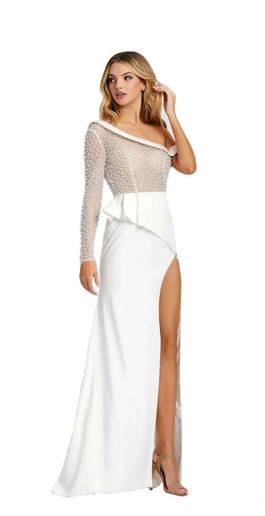 Mac Duggal White Size 6 Prom Side slit Dress on Queenly