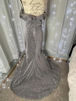 Val Stefani Silver Size 6 Pageant Side slit Dress on Queenly