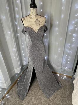 Val Stefani Silver Size 6 Pageant Side slit Dress on Queenly