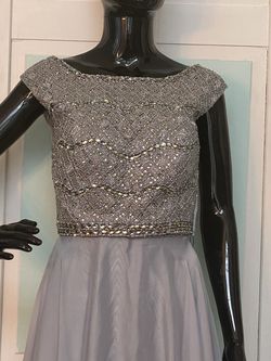 Sherri Hill Silver Size 10 Military Prom Black Tie A-line Dress on Queenly