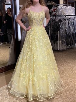 Pale yellow ball on sale gown