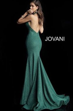 Jovani Green Size 6 Black Tie Mermaid Dress on Queenly