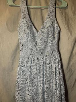 B. Darlin Blue Size 6 Sheer A-line Dress on Queenly