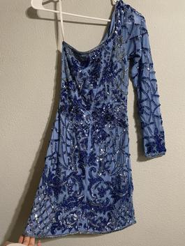 Sherri Hill Blue Size 0 Midi Cocktail Dress on Queenly