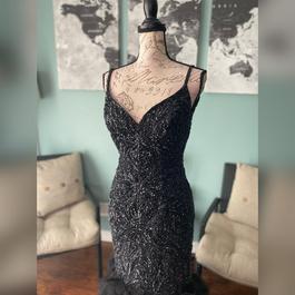Jovani Black Size 4 Feather Floor Length Mermaid Dress on Queenly