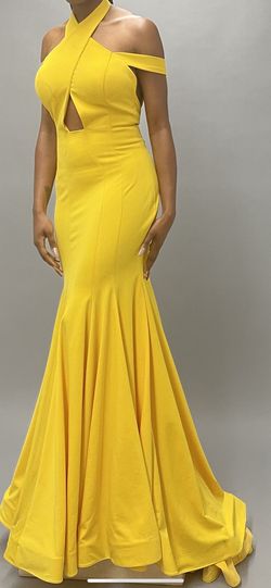 Jasz Couture Yellow Size 4 Pageant $300 Military Mermaid Dress on Queenly