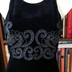 Vintage Navy Blue Size 10 Navy Black Tie Straight Dress on Queenly