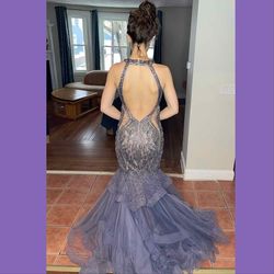 Jovani Purple Size 4 Prom 70 Off Pageant Train Mermaid Dress on Queenly