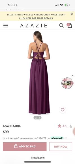 Azazie Purple Size 2 Straight Dress on Queenly
