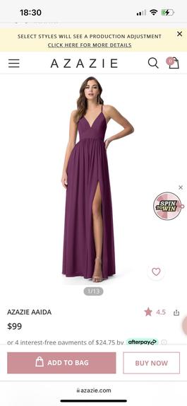 Azazie Purple Size 2 Bridesmaid Straight Dress on Queenly