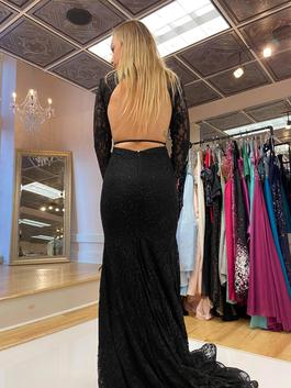 Sherri Hill Black Size 0 Sheer Prom Mermaid Dress on Queenly