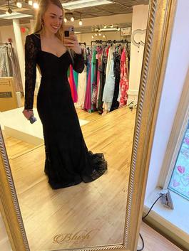 Sherri Hill Black Size 0 Sheer Prom Mermaid Dress on Queenly