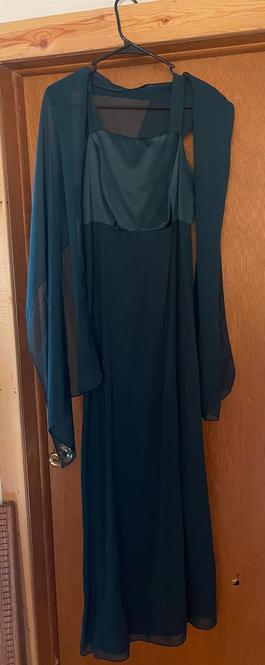 Papll Boutique Green Size 14 Black Tie Sheer Straight Dress on Queenly