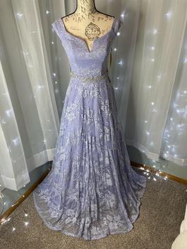 Say Yes to the Dress Purple Size 4 Black Tie Light Blue A-line Dress on Queenly