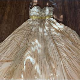 Sherri Hill Gold Size 8 Prom Train Dress on Queenly