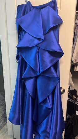 Sherri Hill Blue Size 2 Cut Out Two Piece Mermaid Dress on Queenly