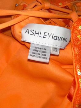Ashley Lauren Orange Size 10 Jewelled Prom Ball gown on Queenly