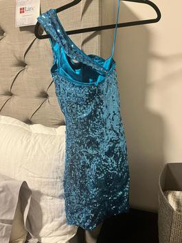 Shawn Yearick Blue Size 2 Midi Cocktail Dress on Queenly