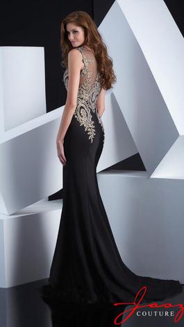 Jasz Couture Black Tie Size 0 Prom Train Straight Dress on Queenly