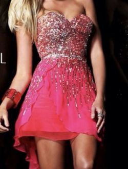 Sherri Hill Pink Size 2 Sequin Summer Cocktail Dress on Queenly