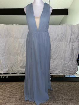 Azazie Blue Size 4 Floor Length A-line Dress on Queenly