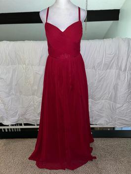 Azazie Red Size 4 Black Tie $300 Burgundy A-line Dress on Queenly